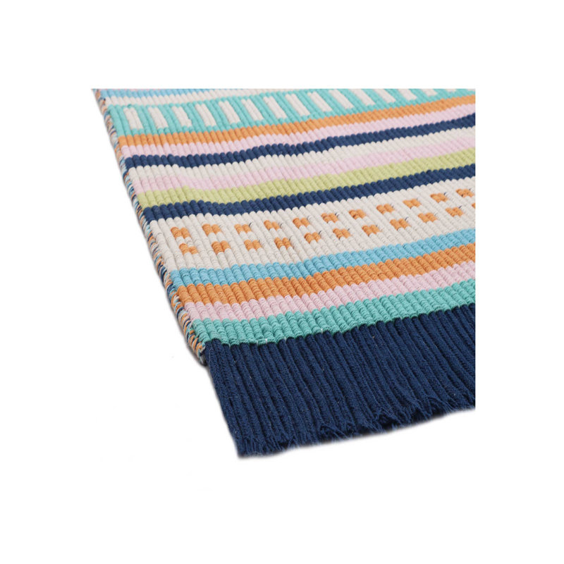 Tapis tissé à la main intérieur et extérieur chromatique, Rectangle 8 pi x 10 pi