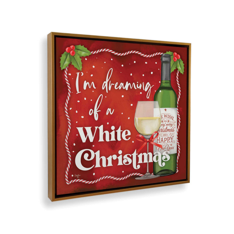 «White Christmas» par Mollie B., reproduction d'art, Toile avec cadre, L 36 x H 36, Doré