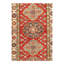 Tapis bleu marine / rouge / beige en coton à motif oriental fait à la main 2 pi 5 po x 7 pi 3 po