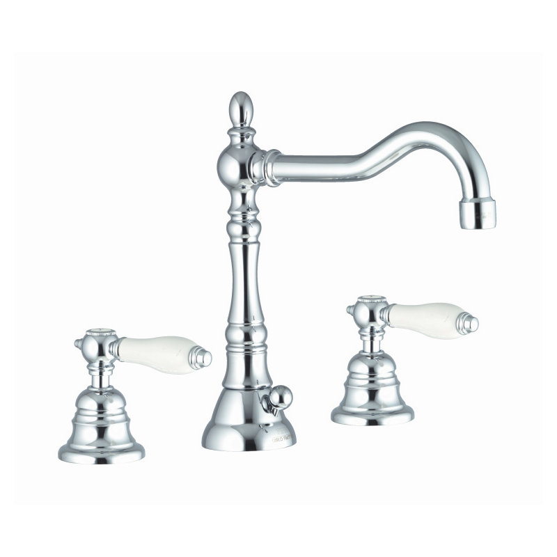 Robinet de salle de bain Herend, Chrome, Avec bec pivotant