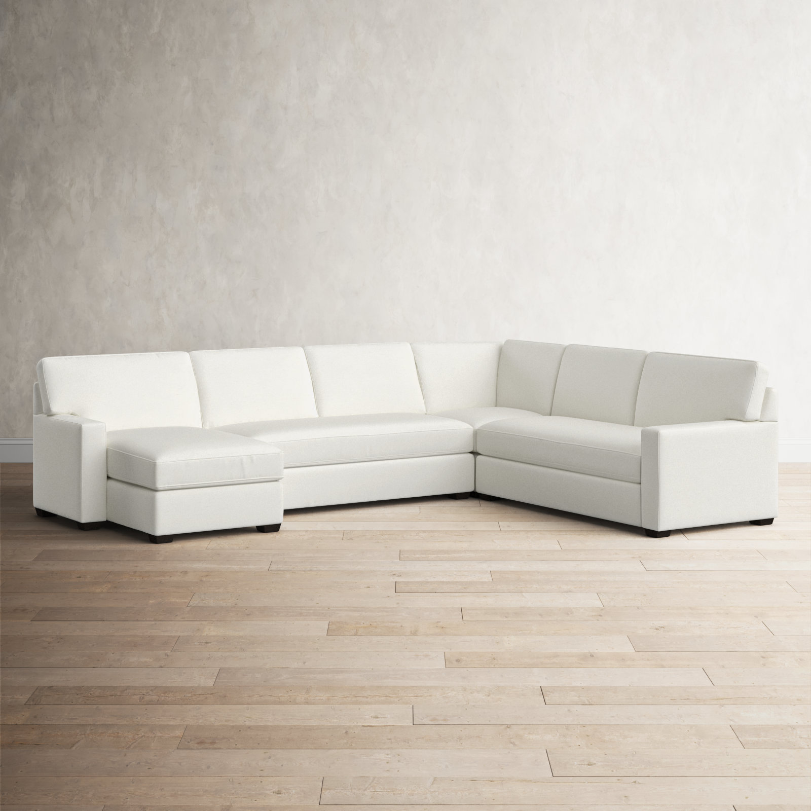 Taylor Upholstered U-Sectional, Left Hand Facing, Bayou Off White Canvas
