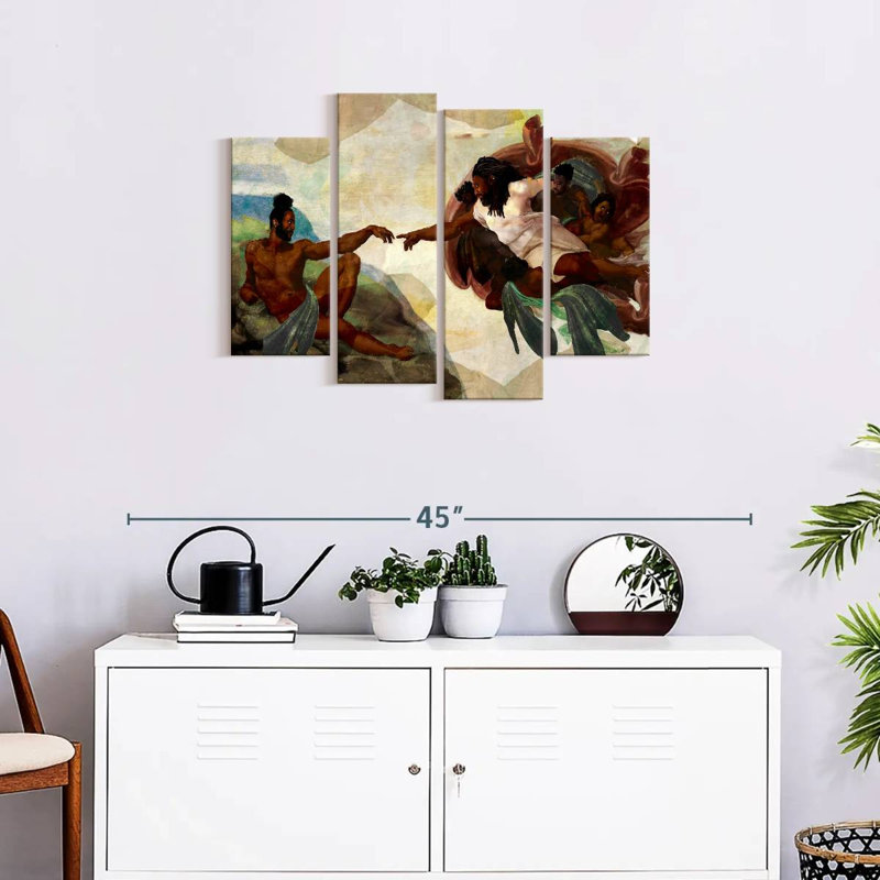 Impression sur toile multi-pièces, "création de Adam", H 22 po x l 36 po x P 1 po