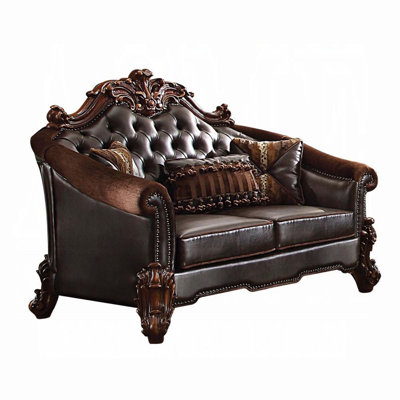 Cabildo 89"" Faux Leather Rolled Arm Sofa -  World Menagerie, D1DE06AAE9674D448A5A916671B4A470