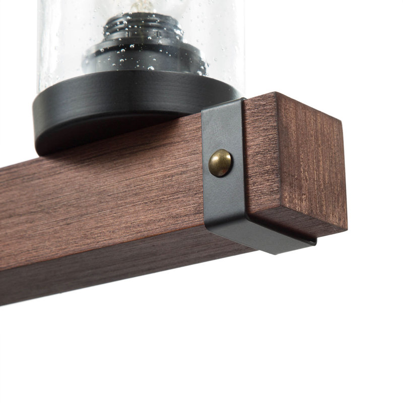 5-Light Wood Linear Kitchen Island Pedant