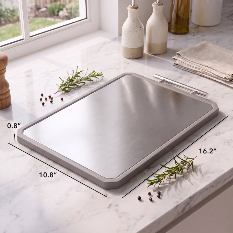 Grande planche à découper en titane double face pour la cuisine, planche à découper réversible en titane pur et paille de blé 2-en-1 PP, planche de préparation des aliments facile à nettoyer allant au lave-vaisselle