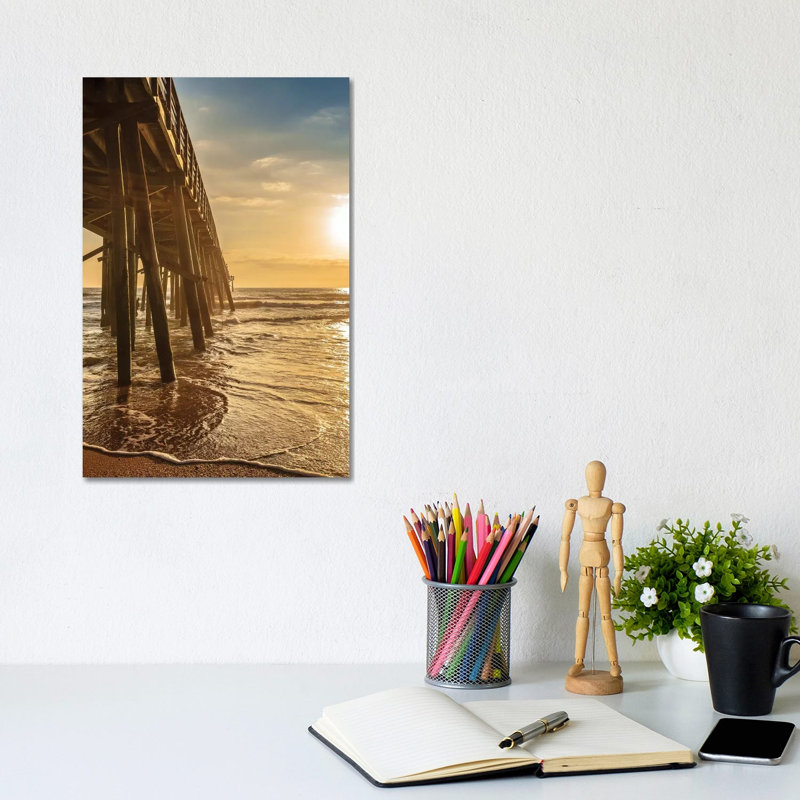 Golden Pier by Glenn Taylor - Wrapped Canvas Print, 20.32 cm H x 30.48 cm W