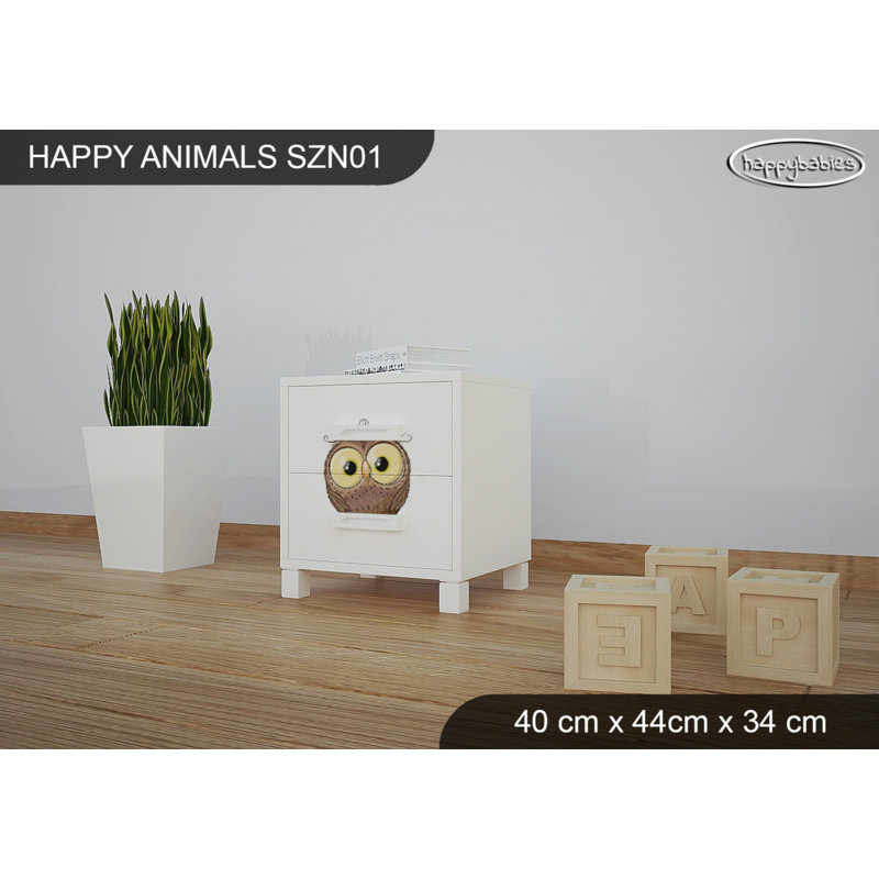 2 Drawer Nightstand, White