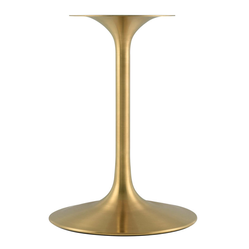 Modway Lippa Wood Dining Table, Cherry Walnut, Gold, 27.5" L x 27.5" W
