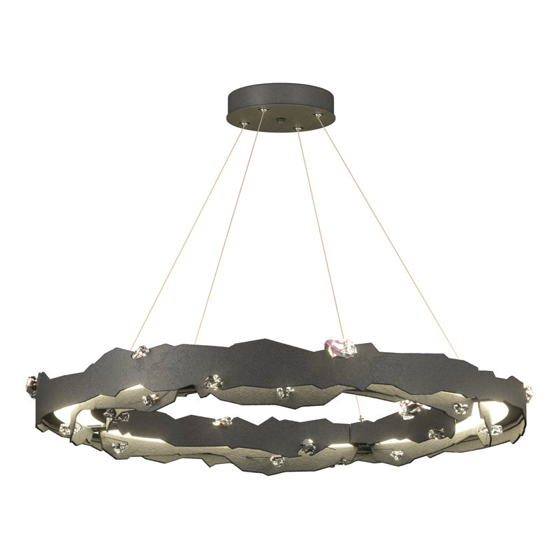Trove Wagon Wheel LED Chandelier, Natural Iron