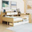 Lit de jour en bois avec tiroirs de rangement et bureau d'étude réglable-990464823-990464824