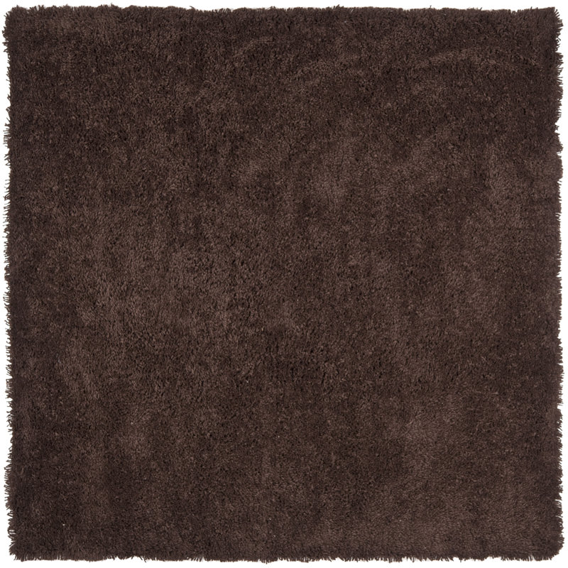 Assar Modern Handmade Shag Chocolate Area Rug, Square 7'