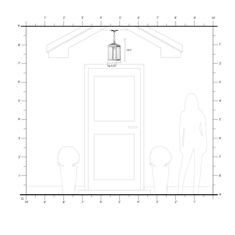 Inniss Outdoor Hanging Lantern, Black