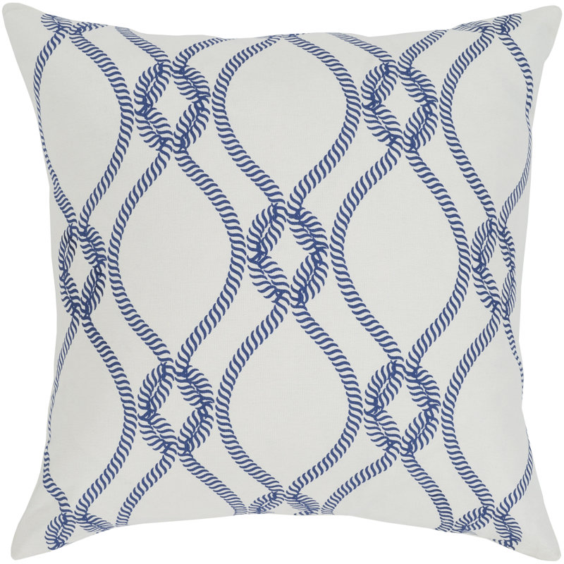 Haylard Geometric Cotton Pillow Cover, Bright Red, 22"H x 22"W, Poly Fill