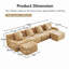 Canapé en forme de U sans os, tissu en peluche sans assemblage requis, accoudoir incurvé, conception antidérapante, éponge à haute densité 32D au design épuré, emballage sous vide à compression complète, pour salons-1064150806