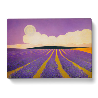 Handsome Lavender Flower Field - Wrapped Canvas