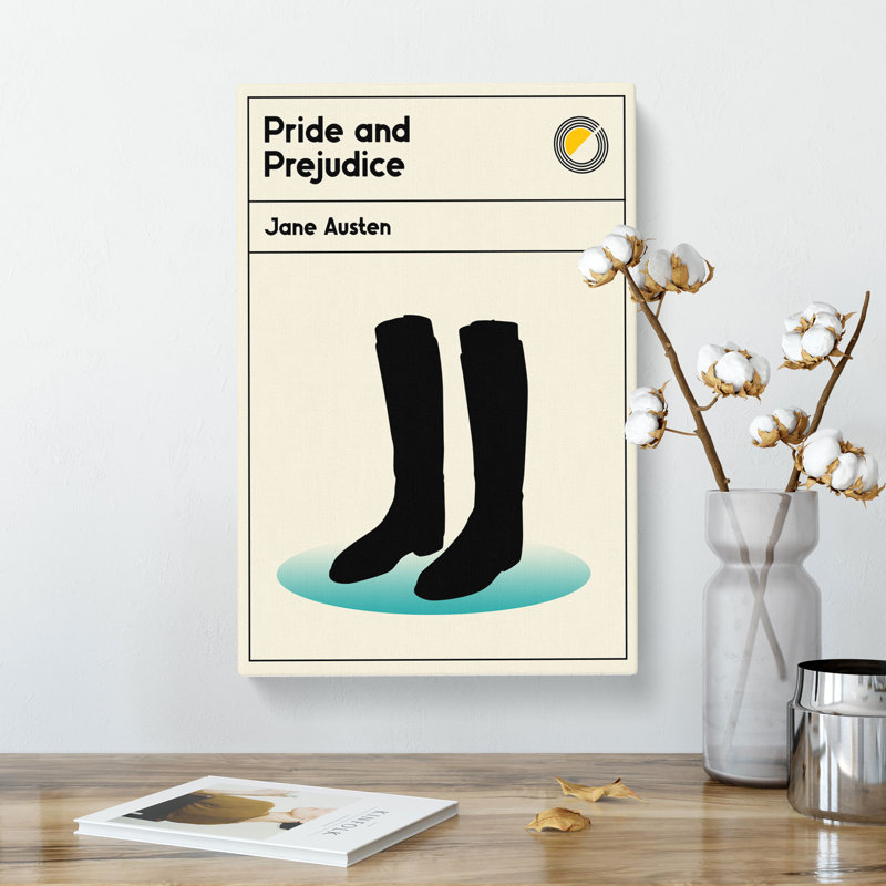 Book Cover Pride And Prejudice Jane Austen - Wrapped Canvas Print, 50cm H x 35cm W x 3cm D