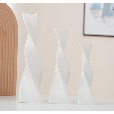 Set of 3 Vases: Ideal Flower Vases for Modern Home and Office Decor, Perfect for Living Room Aesthetics