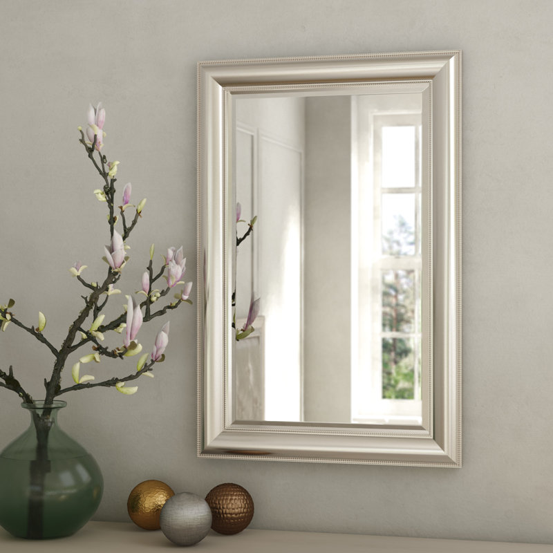 Luedtke Rectangle Wall Mirror, Champagne Silver