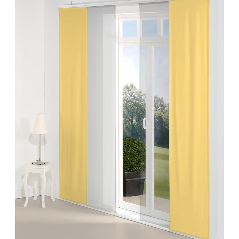 Room Darkening Sliding Panel Panel, 145cm H x 60cm W, Yellow