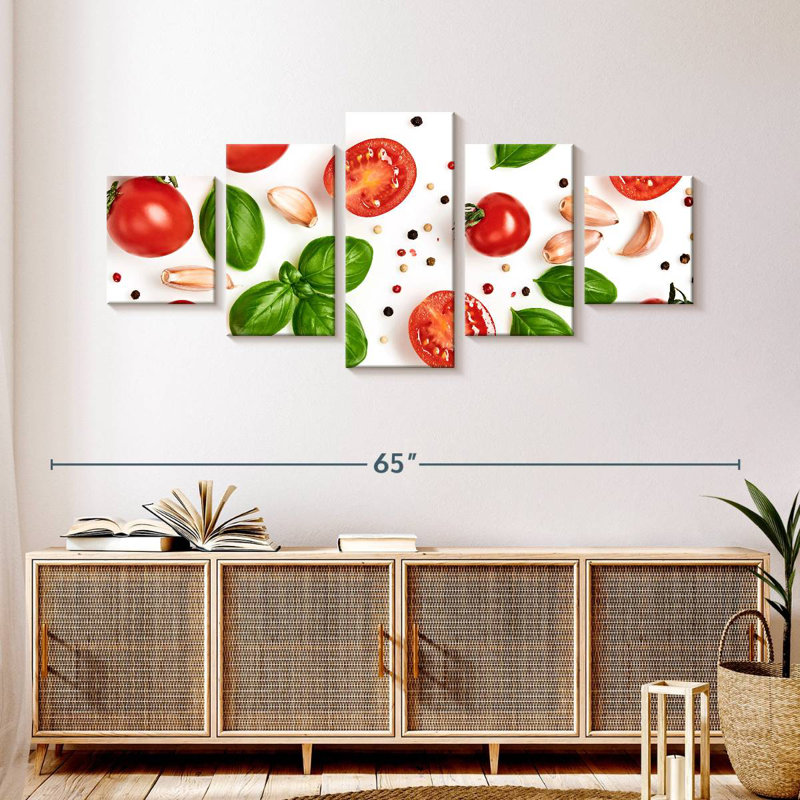 Tomate, basilic et épices, H 24 po x l 55 po