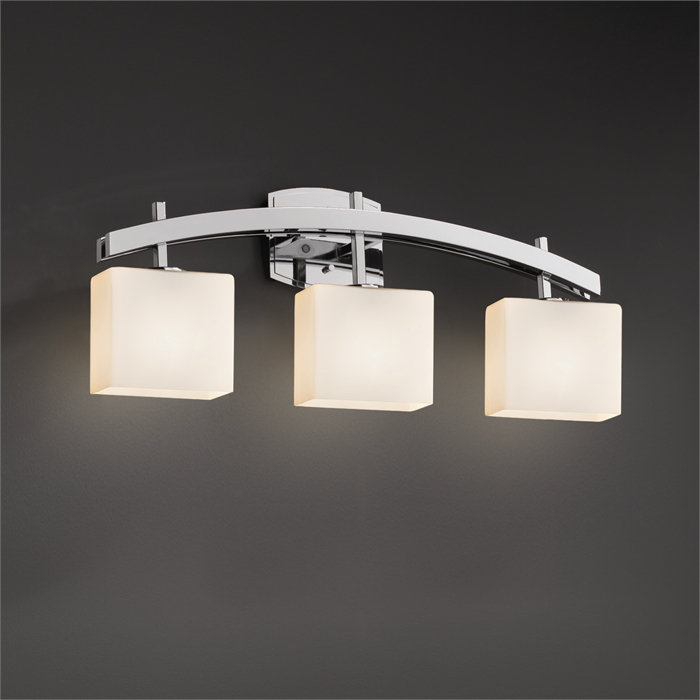 Éclairage pour meuble-lavabo 3 lumières Casson, Chrome poli, Opale