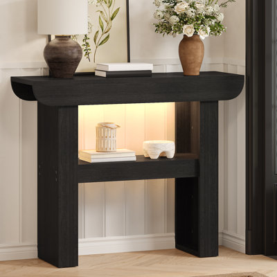 Modern 39" Narrow  Console Table,  Entryway Table Foyer Table with Tape Lights