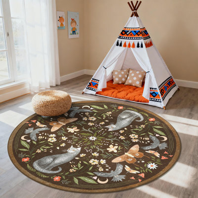Tapis floral et chat lavable pour salle de bain, salon et chambre à coucher