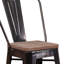 Tabouret de bar ou de comptoir en métal Marian avec dossier et siège en bois Marian-2101696487-2101696441-2127243145