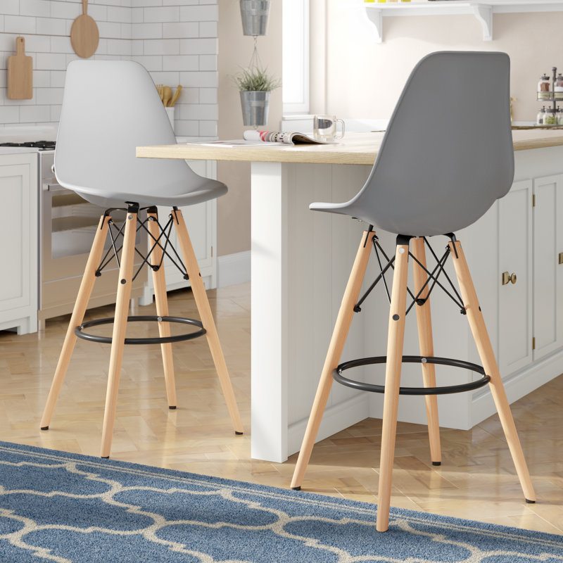 Carino Crimmins Metal Bar Stool – Eiffel Leg Counter Bar Height Stool with Curved Back for Kitchen Island, Breakfast Bar, or Pub Table, Home Bar