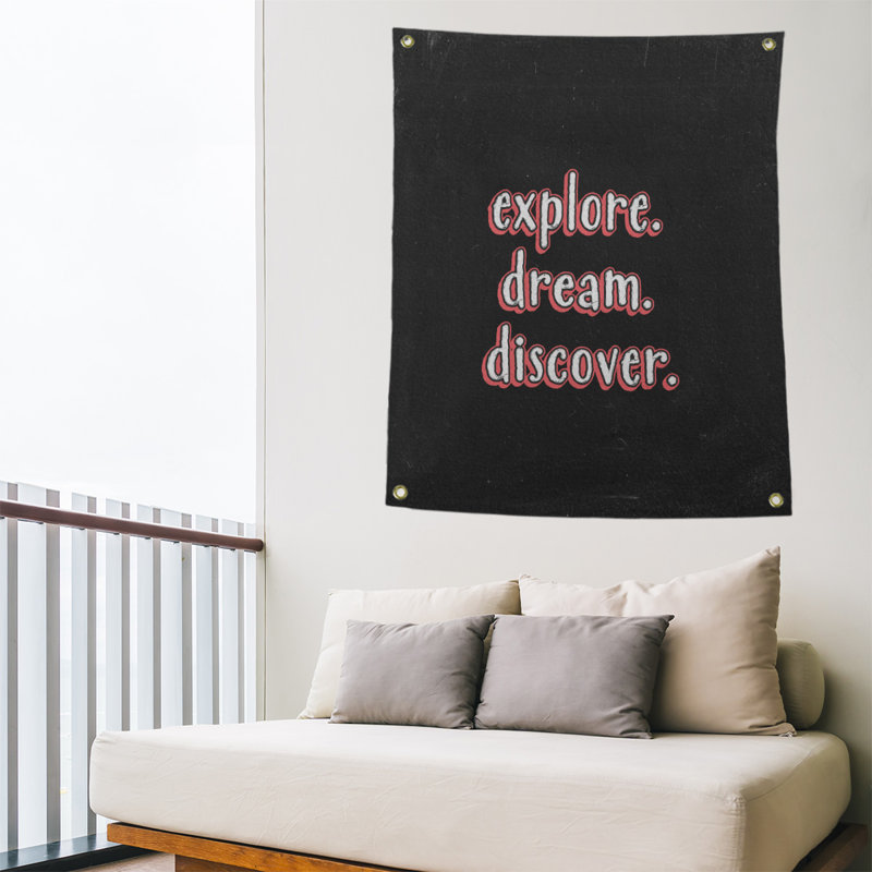 Tapisserie tableau noir en polyester discover rêve, H 80 po x l 59 po, Rouge