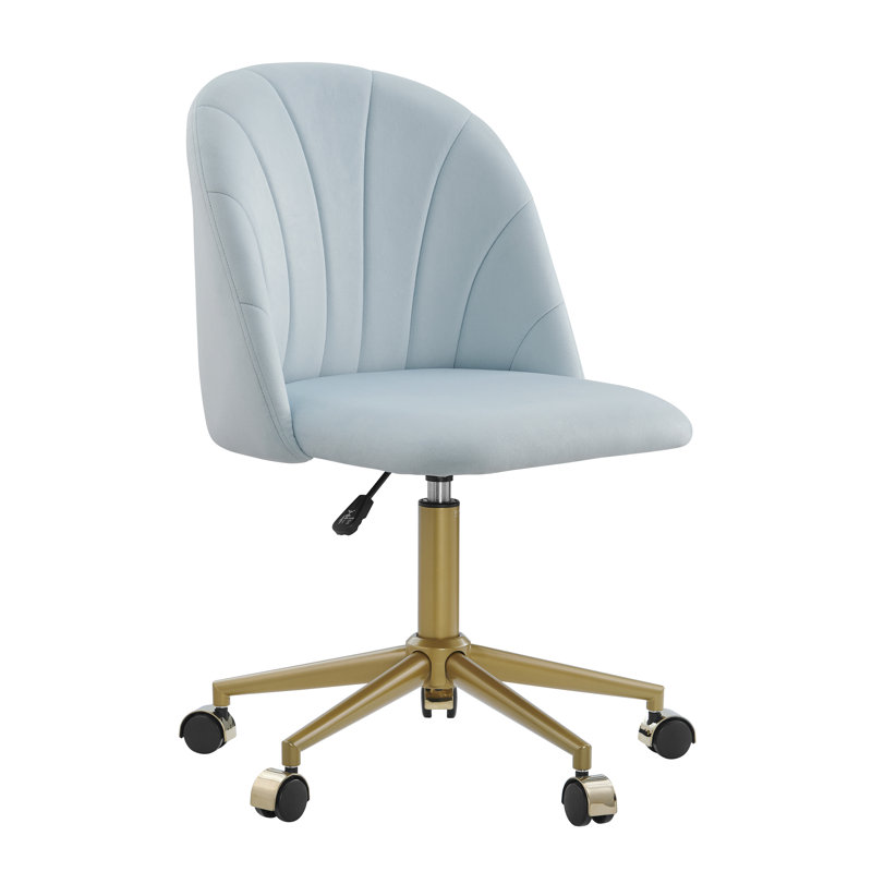 Ramonne Adjustable Height Upholstered Task Chair, Blue