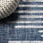 Tapis d'intérieur / extérieur bleu / ivoire à rayures berbères Grundy-620481275