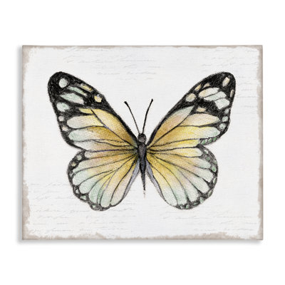 «Country Butterfly» sur toile blanche par Janet Tava