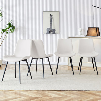 Chaises de salle à manger modernes, pieds en similicuir, ensemble de cuisine compacte de 4