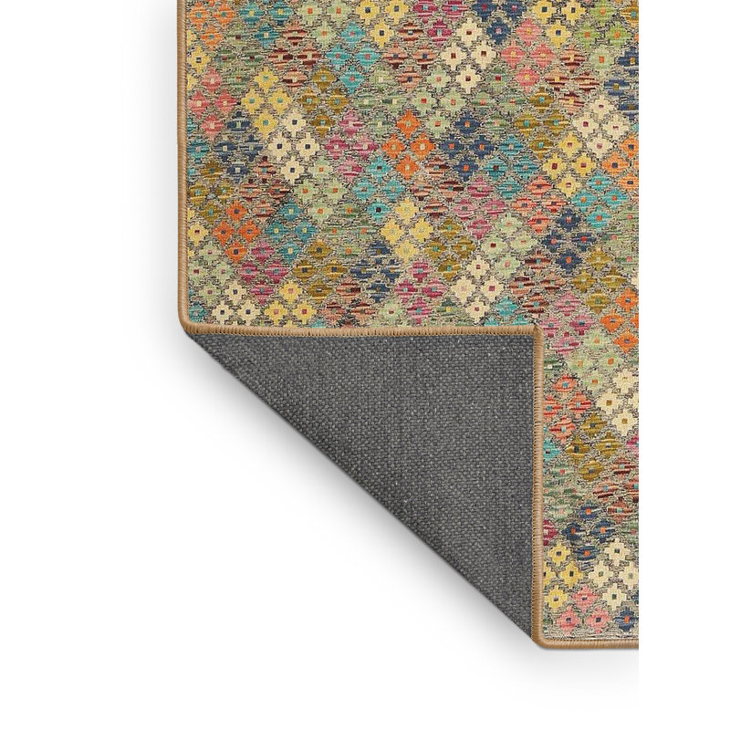 Tapis abstrait beige / brun / bleu, Rectangle 7 pi x 9 pi