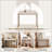 3-in-1 Classic Wood Vanity Desk with Flip Mirror,2 Drawers and Storage Space for Bedroom-5820767