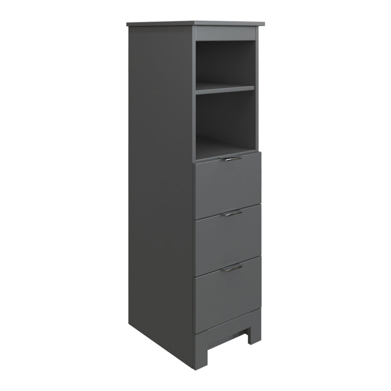 MagickWoods Elenis 14 W X 17 D X 49H Graphite Grey Linen Cabinet, Graphite Grey