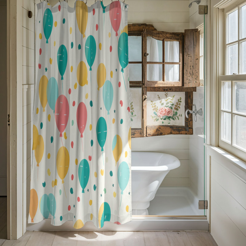 Party Delights - Rideau de douche Premium, H 74 po x l 71 po