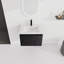 Meuble-lavabo moderne de 24 po avec rangement spacieux et cuve en céramique - Contreplaqué de fabrication en contreplaqué - Porte à fermeture en douceur. Noir pour-1436987330