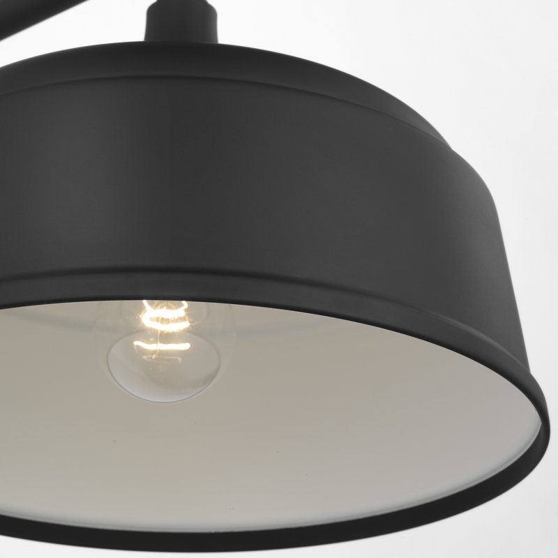 Thomas O'Brien, "Academy 17.5" Anchored Mack Barn Light in Matte Black with 16" Soft Copper Rockhouse Shade, Matte Black