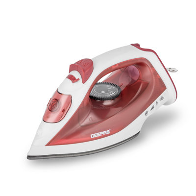 GEEPAS Steam Iron | Clothes Dry & Steam Press | 30s Fast Heat-Up, Vertical Steaming | Nonstick Soleplate, Adjustable Temperature | 120ml Water Tank with 0.5g/Steam Output | 2 Year Warranty 1800W