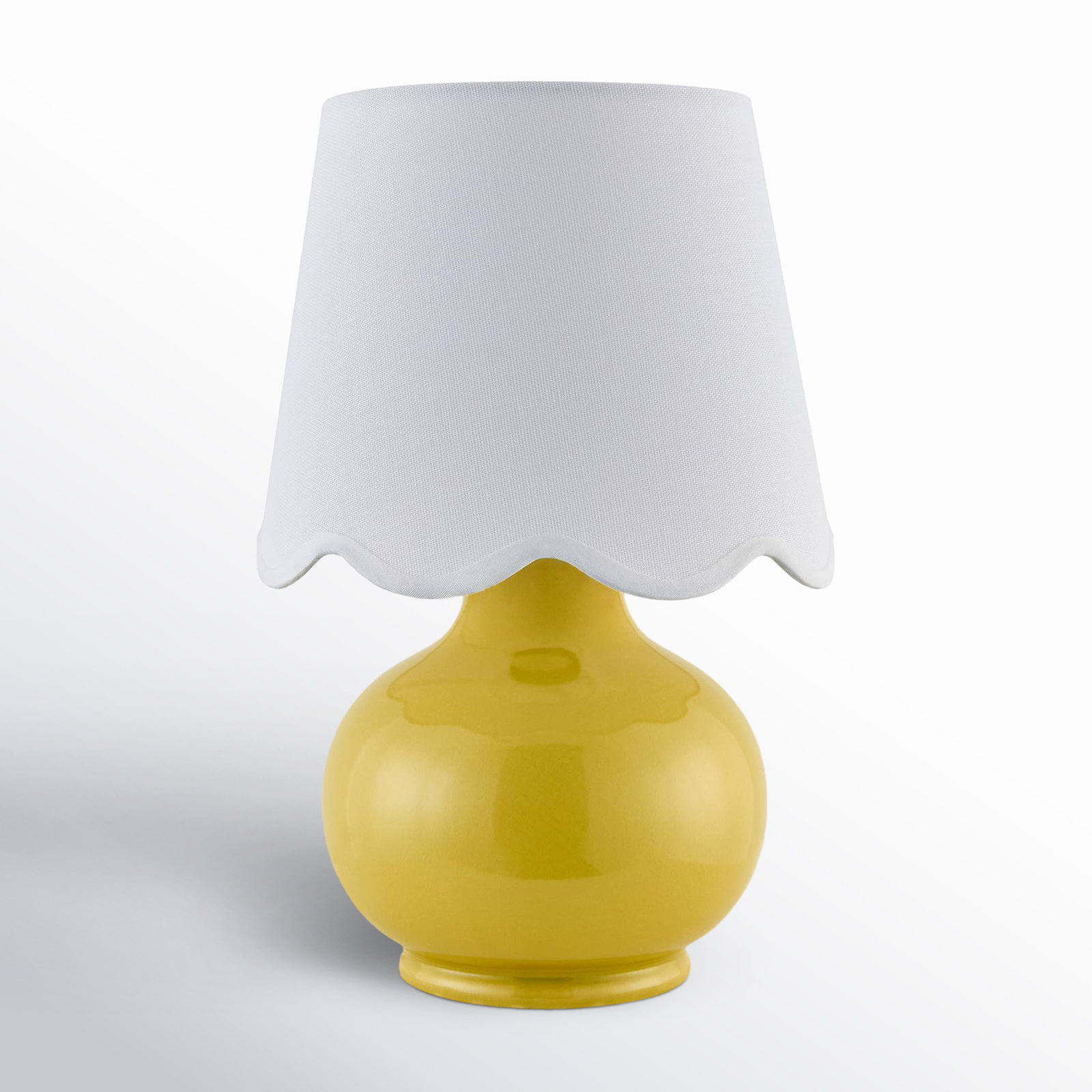 Momsen Ceramic Bedside Lamp, 13" H x 8" W x 8" D, Yellow, White Twill