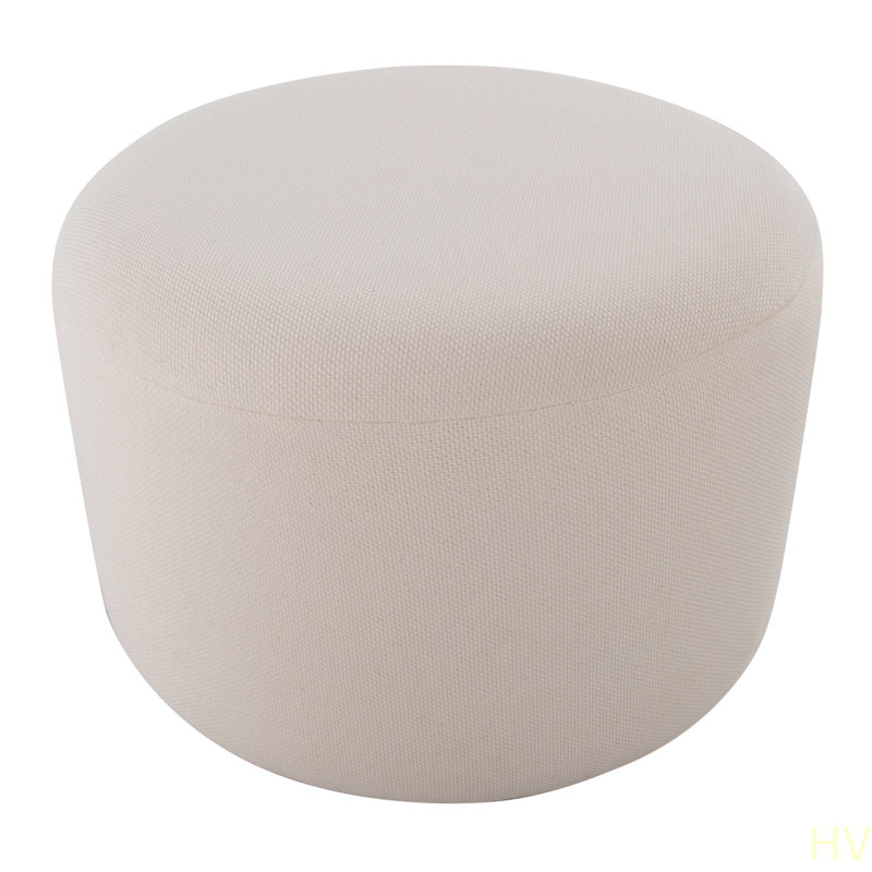 Grand pouf rond en tissu tricoté