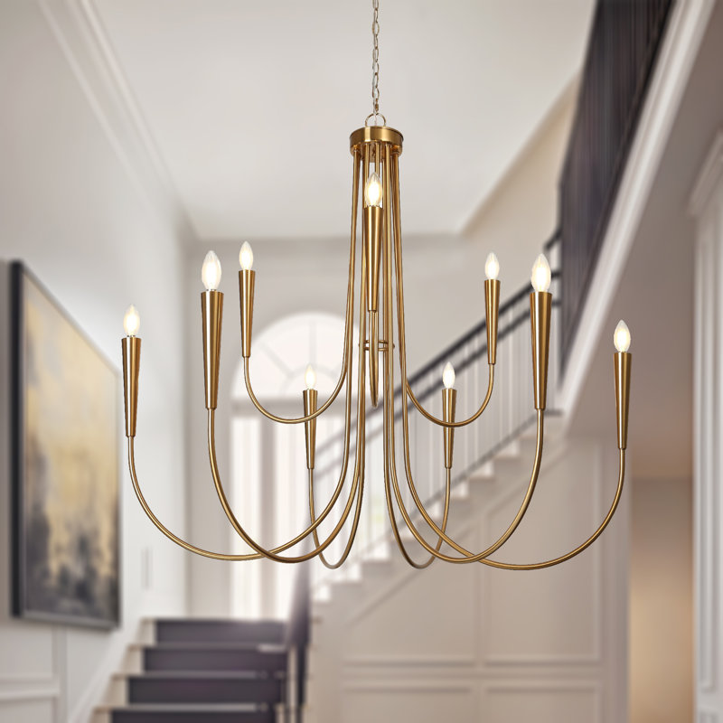 Otho 41.3" W 9-Light Wagon Wheel and Candle Style Chandelier