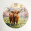 Horloge murale en verre Highland Cow-94376925