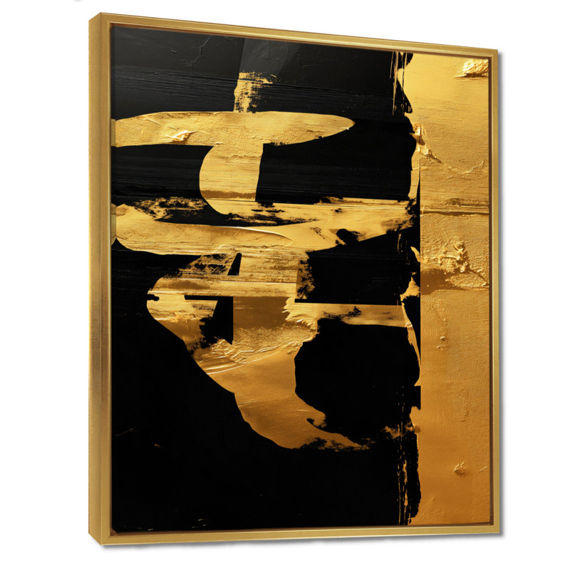 «Gold», art japonais doré, Cadre flottant doré, 44" H x 34" W