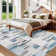 Modern Geometric Machine Washable Rug with Non-Slip Backing Non-Shedding Contemporary Accent Carpet Soft Low Pile Floor Cover for Living Room