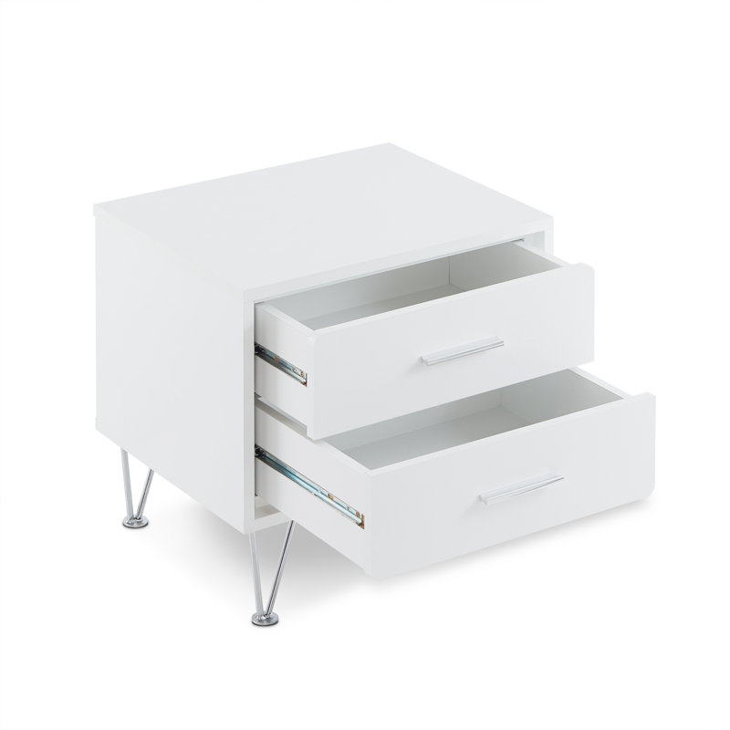 Table d'appoint Deoss, Argent, Blanc