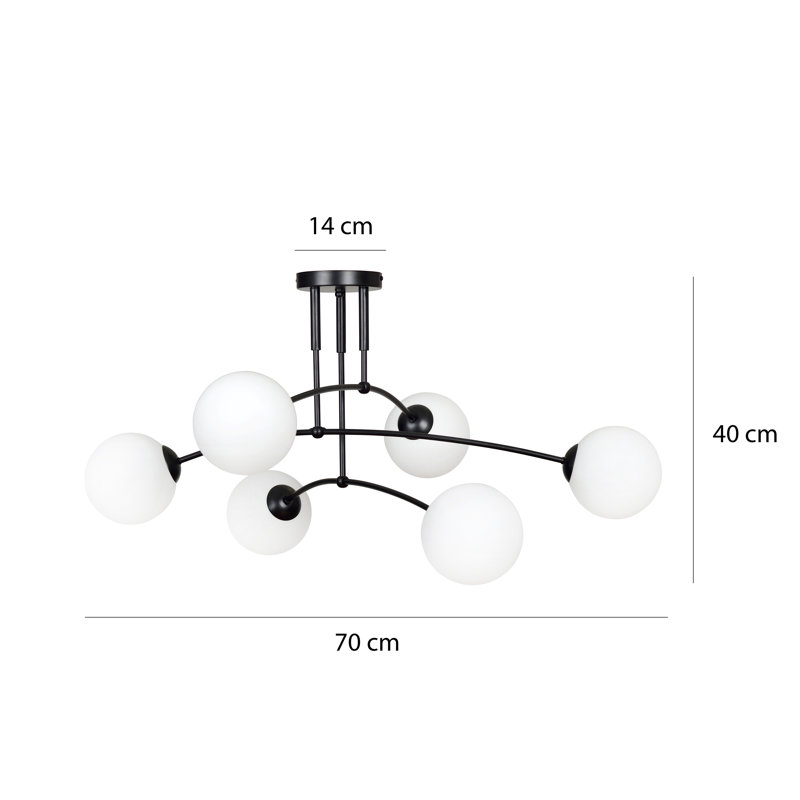 Pamplona Glass Flush Mount, Black