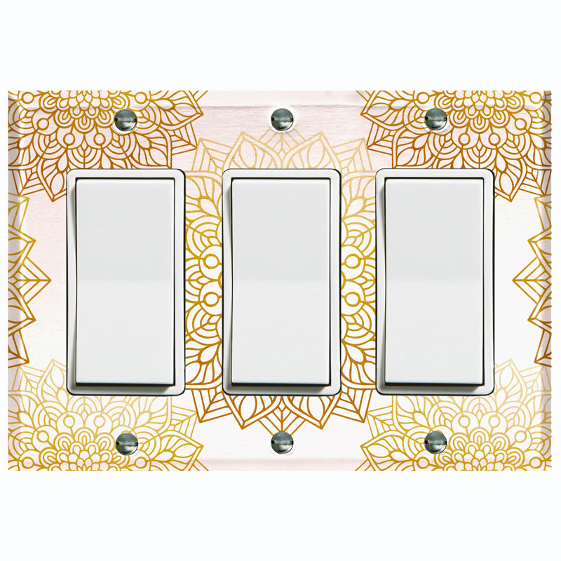 Plaque murale 3 lumières Mandala, Brun clair